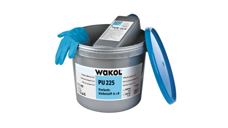 WAKOL PU 225 Parkettklebstoff A+B, Eimer, Handschuh